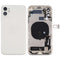 Assemblage de couvercle arrière de batterie (avec touches latérales et bouton d'alimentation + câble flexible de bouton de volume et module de charge sans fil et moteur et port de charge et haut-parle ... ercle d'objectif de caméra) pour iPhone 11 (blanc)